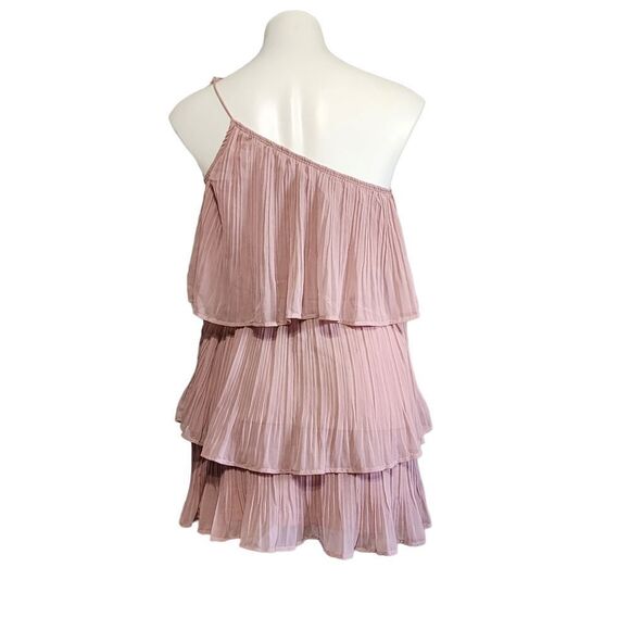 Lulu's dusty pink mini dress tiered Coquette M - Picture 2 of 4